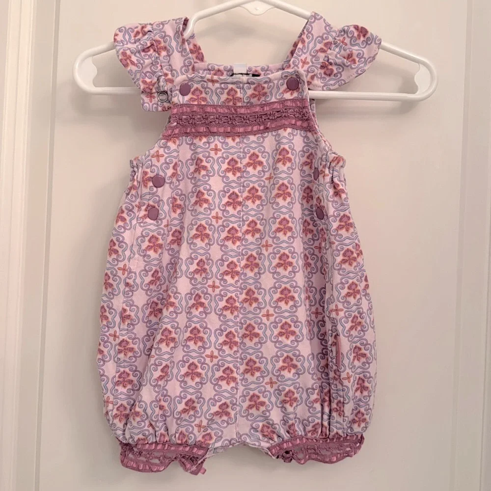 Rabbit Moon Adorable Baby Purple Romper 0-3mo